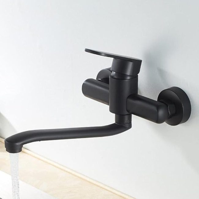 Wall Mount Tap for Kitchen Sinks Black Wall Mount Tap for Kitchen Sinks Black