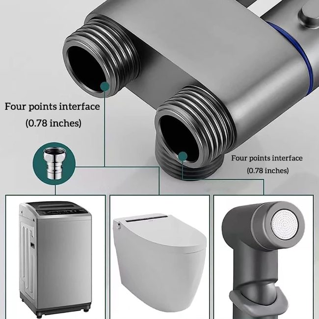 Angle Valve 1-In-2-Out Dual Control Valve | Washing Machine | Toilet Faucet | Dual Control Valve for Bidet | Bathroom Faucet Angle Valve 1-In-2-Out Dual Control Valve | Washing Machine | Toilet Faucet | Dual Control Valve for Bidet | Bathroom Faucet
