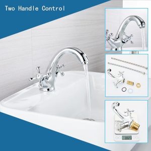 Basin Mixer Tap Dual Cross Lever Bathroom Sink Mixer Tap | Victorian Basin Sink Tap Basin Mixer Tap Dual Cross Lever Bathroom Sink Mixer Tap | Victorian Basin Sink Tap