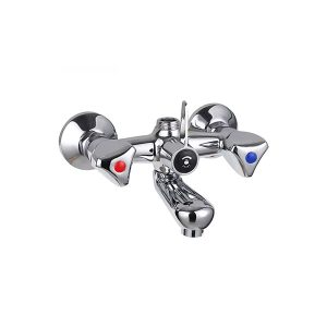 Modern Wall Mounted Dual Handle Bath Shower Mixer