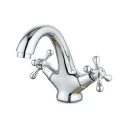 Basin Mixer Tap Dual Cross Lever Bathroom Sink Mixer Tap | Victorian Basin Sink Tap