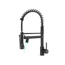 Commercial Kitchen Faucet with Sprayer Single Handle Single Hole | Pillar Lever Coil
